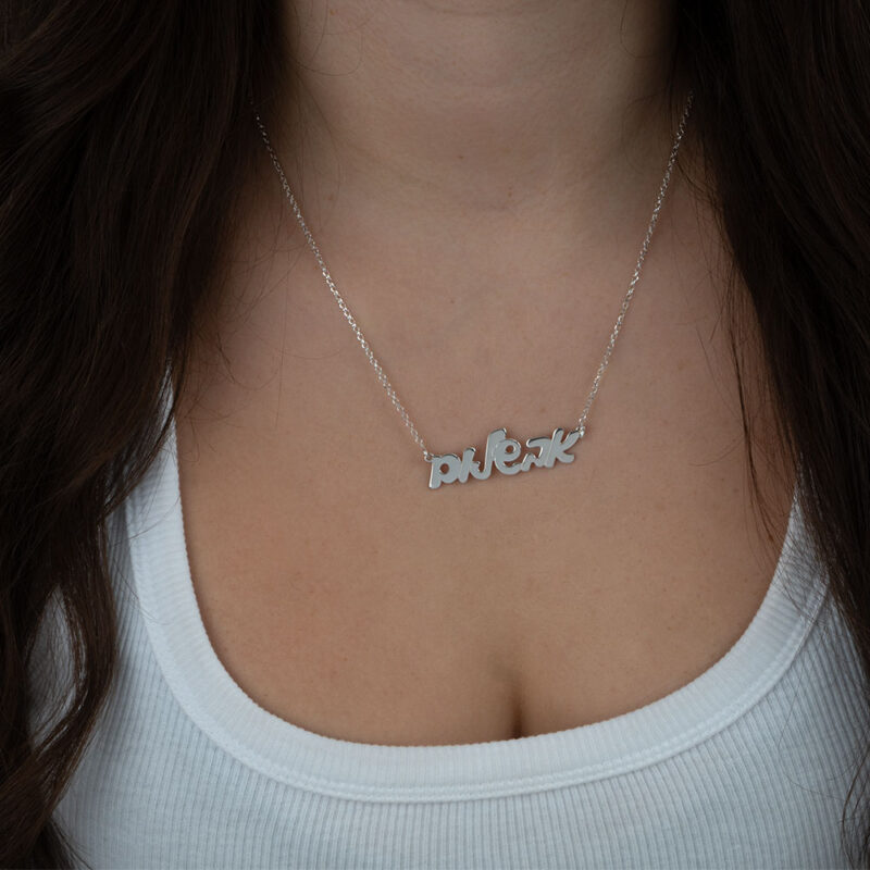 Cursive Hebrew Name Necklace for Her