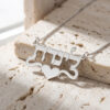 925 sterling silver Hebrew name necklace with heart on travertine stone