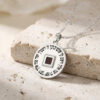 Nano Bible pendant with the Priestly Blessing in Hebrew, set on natural travertine stone with its silver chain