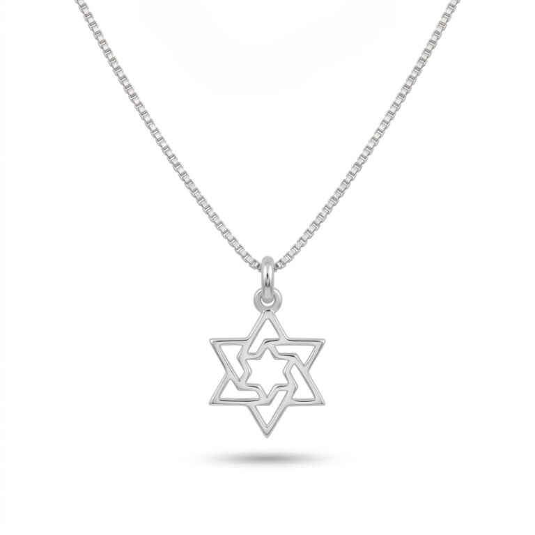 Dainty Star of David Necklace — Petite Sterling Silver Magen David Pendant