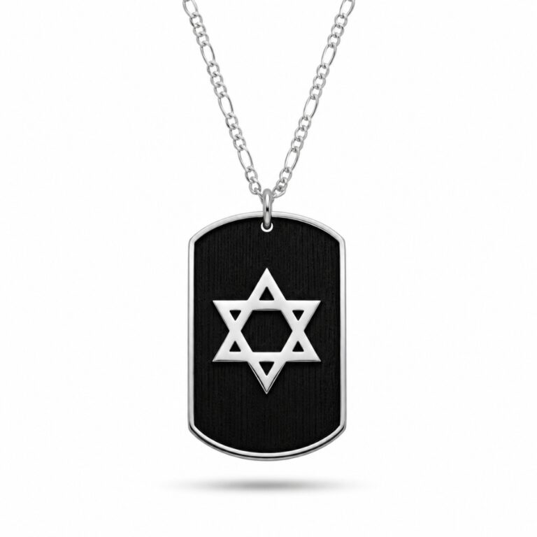 Personalized Sterling Silver Star of David Necklace — Hebrew Name Engraved