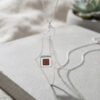 925 sterling silver Israel map necklace with Nano Bible on grey stone