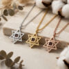 Star of David Nano Bible necklaces in silver, gold plated and rose gold plated