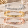 Engraved cuff bracelets in sterling silver, 24K gold plated and rose gold plated with the Hebrew words Eshet Chayil