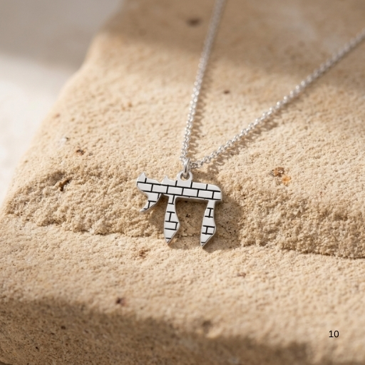 Dainty Hebrew Chai Necklace, Minimalist Judaica Pendant Dainty Hebrew Chai Necklace, Minimalist Judaica Pendant