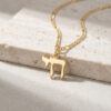 Gold plated Hebrew Chai pendant on stone, dainty gold Chai necklace for women and men