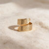 Gold plated Eshet Chayil wrap ring with full Hebrew Proverbs 31 text on light stone