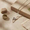 925 sterling silver Israel map necklace with Nano Bible with chain on light stone