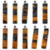 All 10 numbered styles of the handmade olive wood mezuzah case with gray epoxy, side by side on white background