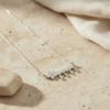 925 sterling silver Hebrew name necklace with birthstone flower with chain on light stone