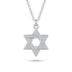 Zircon Pave Star of David Necklace — Sterling Silver Jewish Jewelry