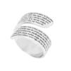 925 sterling silver Eshet Chayil Woman of Valor wrap ring on a white background