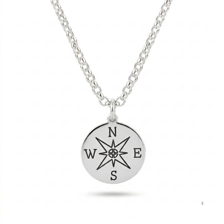 Engraved Compass Necklace — Personalized Travel Gift