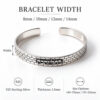 sterling silver Jerusalem Wall cuff bracelet with Hebrew engraving in 8, 10, 12 and 14 mm widths, sterling silver