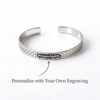 sterling silver Jerusalem Wall cuff bracelet with Hebrew engraving with a note on personalizing your own engraving