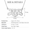 925 sterling silver Hebrew name necklace with heart details: about 35 x 15 mm, materials, thickness, chain types and lengths