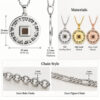 Nano Bible necklace size chart: 23mm pendant, 1.2mm thick, in 925 sterling silver, 24K gold plated or rose gold plated, with 3mm Rolo or 2mm Figaro chain