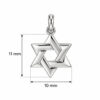 Tiny Star of David pendant size chart, 10 mm wide by 11 mm high petite Magen David