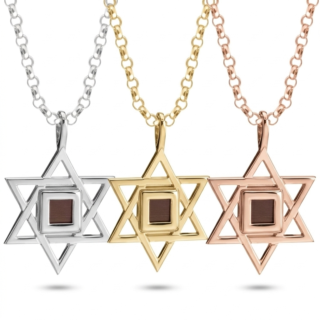 Star of David Nano Bible Necklace, Israeli Judaica Pendant Star of David Nano Bible Necklace, Israeli Judaica Pendant