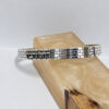sterling silver Jerusalem Wall cuff bracelet with Hebrew engraving on an onyx block