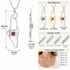 925 sterling silver Israel map necklace with Nano Bible guide: 46 x 18 mm pendant, materials, chain types and lengths