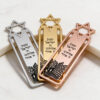 Three Star of David Kotel bookmarks in sterling silver, 24K gold plated and rose gold plated
