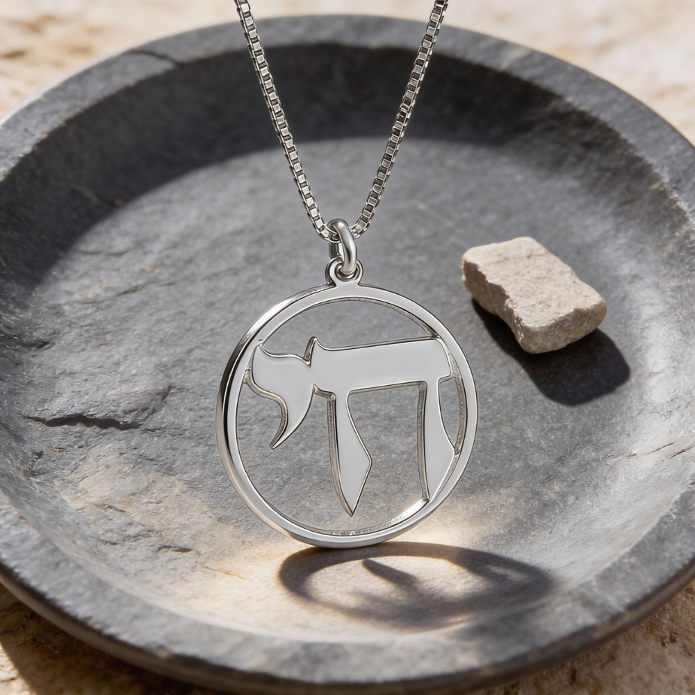 14K Gold Chai Pendant Necklace — Solid Gold Hebrew Symbol of Life Judaica 14K Gold Chai Pendant Necklace — Solid Gold Hebrew Symbol of Life Judaica