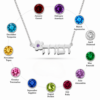 925 sterling silver Hebrew name necklace with birthstone flower with all 12 birthstone color options
