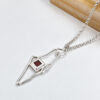 925 sterling silver Israel map necklace with Nano Bible close-up with chain