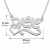 Custom Hebrew Name Necklace size guide, Hebrew name pendant approximately 17 mm x 40 mm (0.67 x 1.57 in)