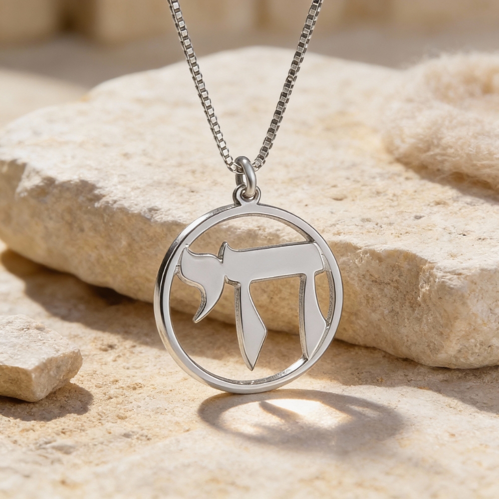 14K Gold Chai Pendant Necklace — Solid Gold Hebrew Symbol of Life Judaica 14K Gold Chai Pendant Necklace — Solid Gold Hebrew Symbol of Life Judaica