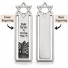 Front of the bookmark engraved with a chosen verse above the Kotel design, and the plain back available for a personal engraving