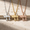 Gold, silver and rose gold Chai pendants on stone, small Hebrew Chai necklace in three metal options
