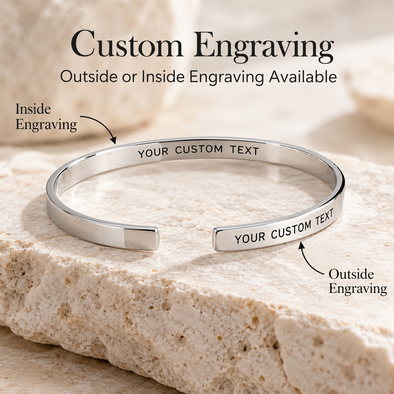 Engraved Cuff Bracelet with Hidden Message, Thoughtful Gift for Her Engraved Cuff Bracelet with Hidden Message, Thoughtful Gift for Her