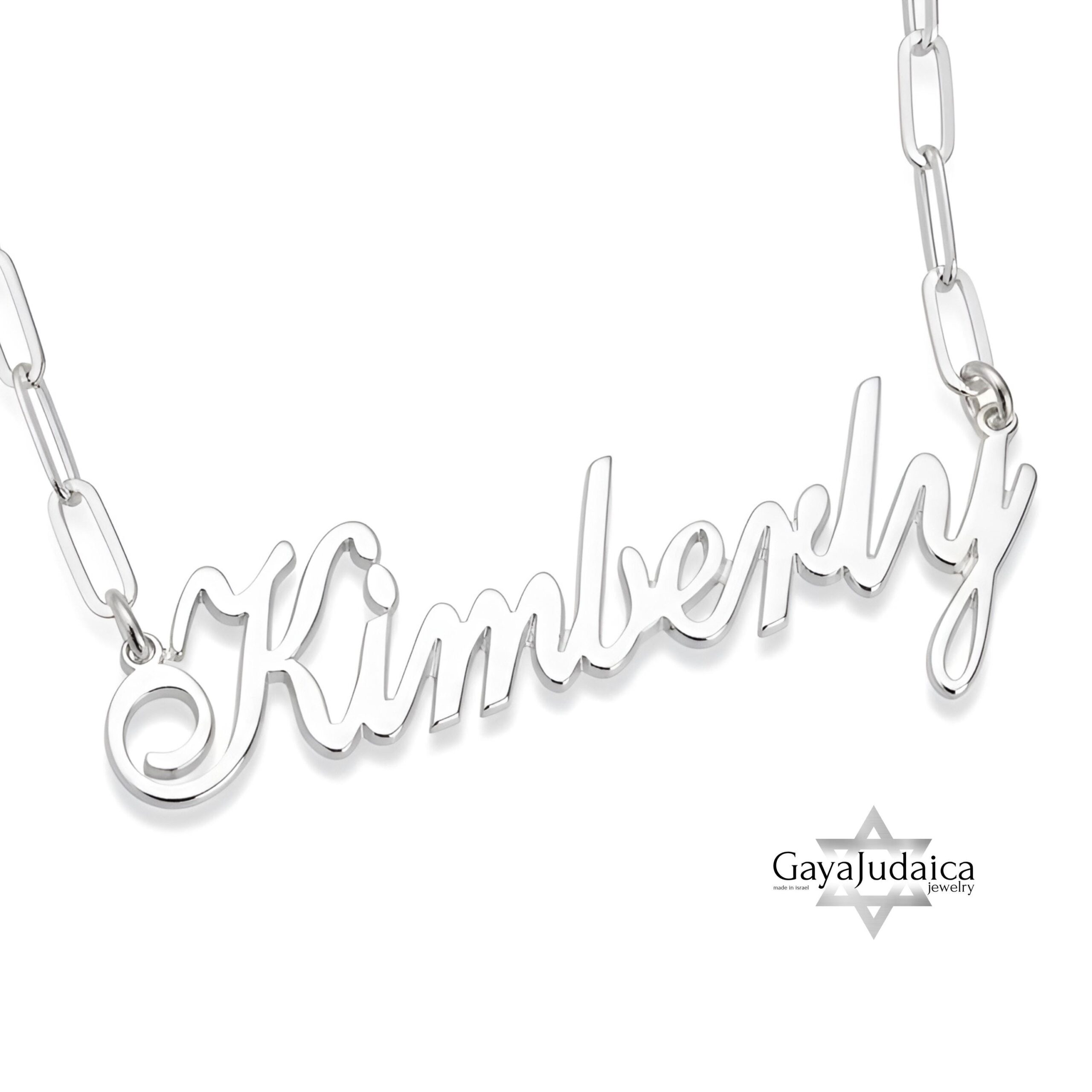 Custom Name Necklace on Paperclip Chain — Personalized Pendant Custom Name Necklace on Paperclip Chain — Personalized Pendant