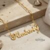 Custom Name Necklace on Paperclip Chain — view 6