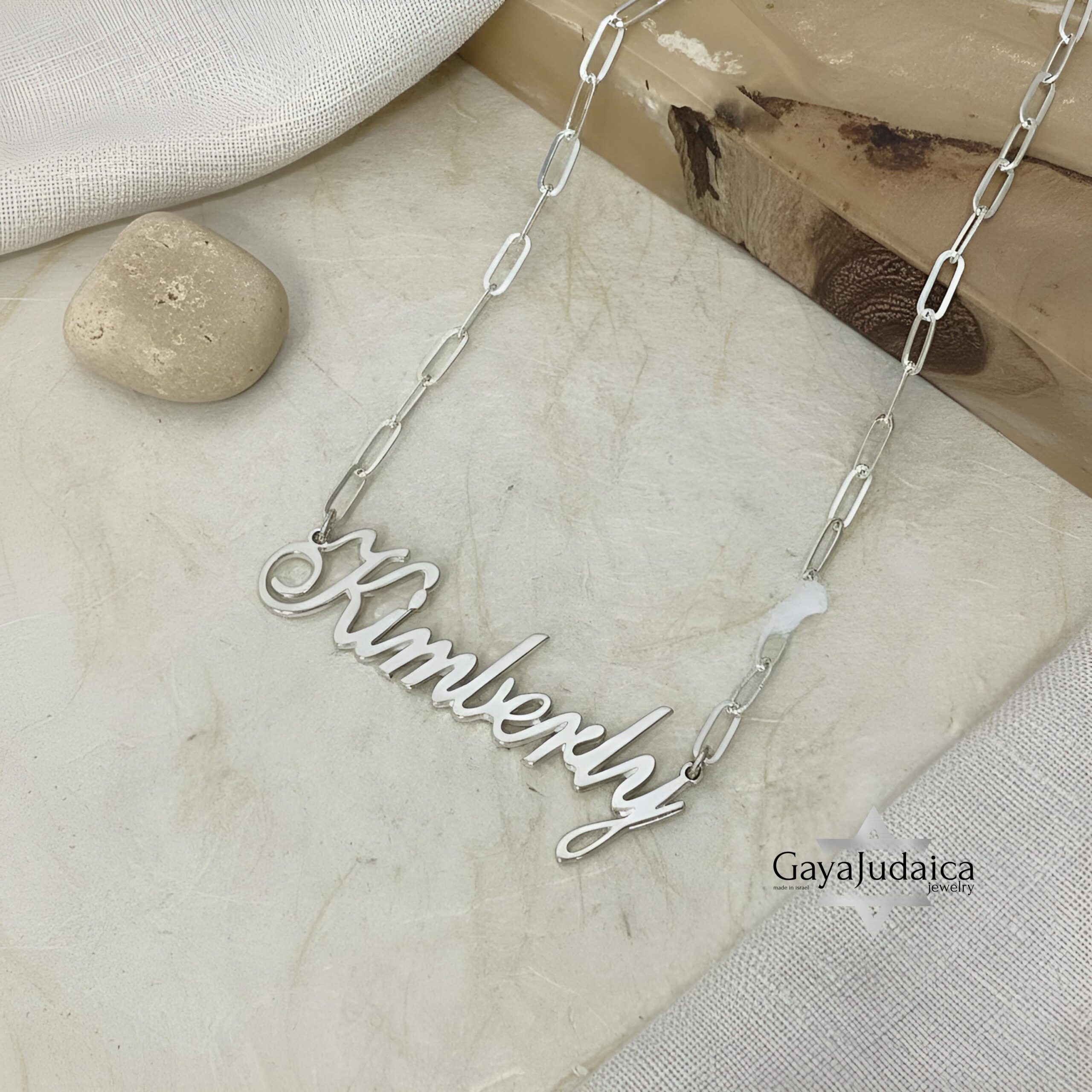 Custom Name Necklace on Paperclip Chain — Personalized Pendant Custom Name Necklace on Paperclip Chain — Personalized Pendant
