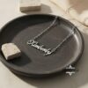 Custom Name Necklace on Paperclip Chain — view 15