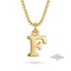 14K Gold Dainty Initial Necklace Tiny Letter Charm — detail view, handmade in Israel