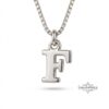 14K Gold Dainty Initial Necklace Tiny Letter Charm — close-up, handmade in Israel