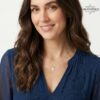 14K Gold Dainty Initial Necklace Tiny Letter Charm — close-up detail, handmade in Israel