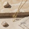 14K Gold Israel Map Necklace with Star of David — main photo, handmade in Israel