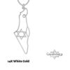 14K Gold Israel Map Necklace with Star of David — detail view, handmade in Israel
