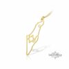 14K Gold Israel Map Necklace with Star of David — alternate angle, handmade in Israel