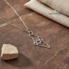 14K Gold Israel Map Necklace with Star of David — staged view, handmade in Israel