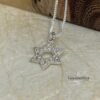 14K Gold Star of David Necklace Zirconia — styled lifestyle, handmade in Israel