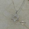 14K Gold Star of David Necklace Zirconia — top-down view, handmade in Israel