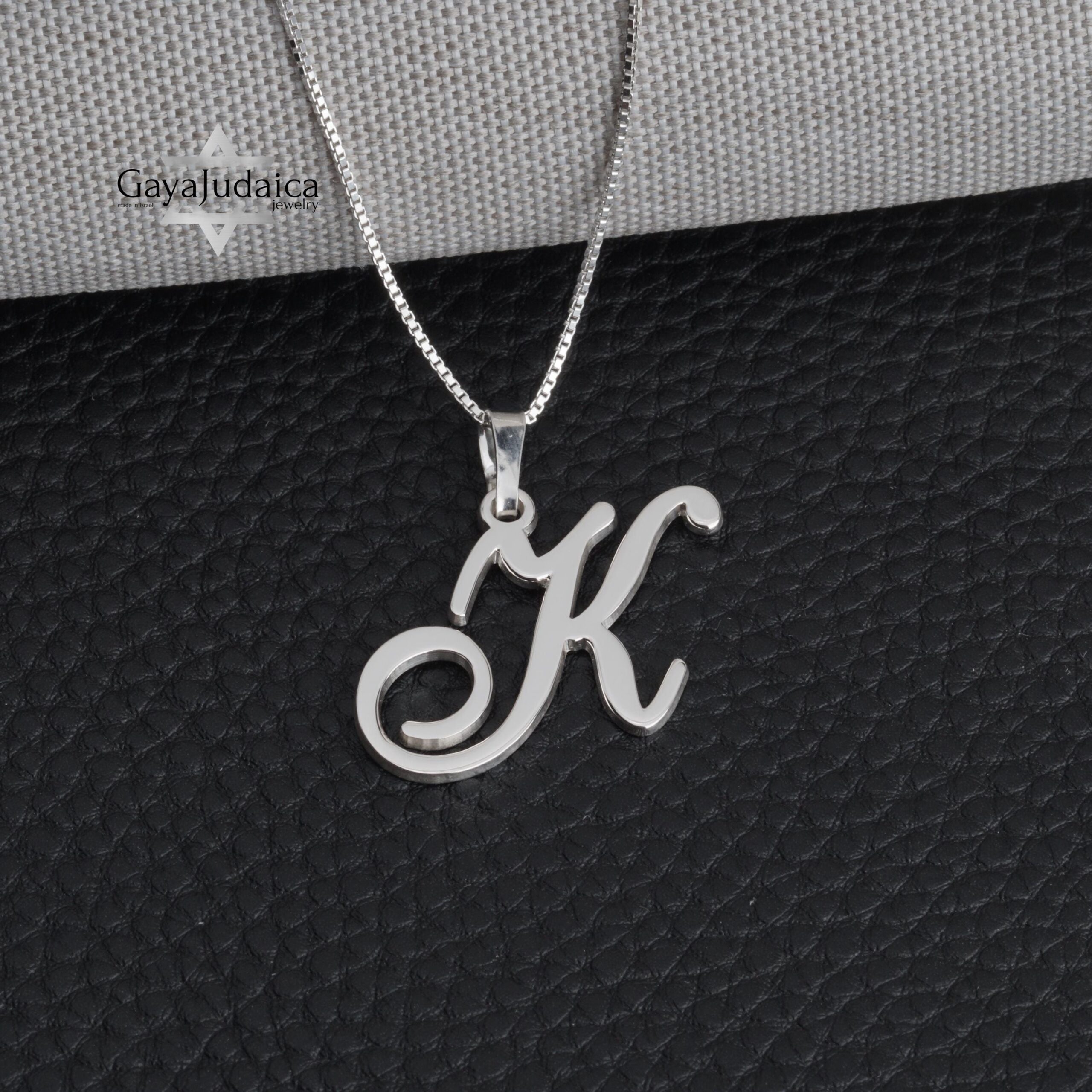 Custom Letter Pendant Necklace — Initial Israeli Jewelry Custom Letter Pendant Necklace — Initial Israeli Jewelry