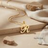 Custom Letter Pendant Necklace — view 9