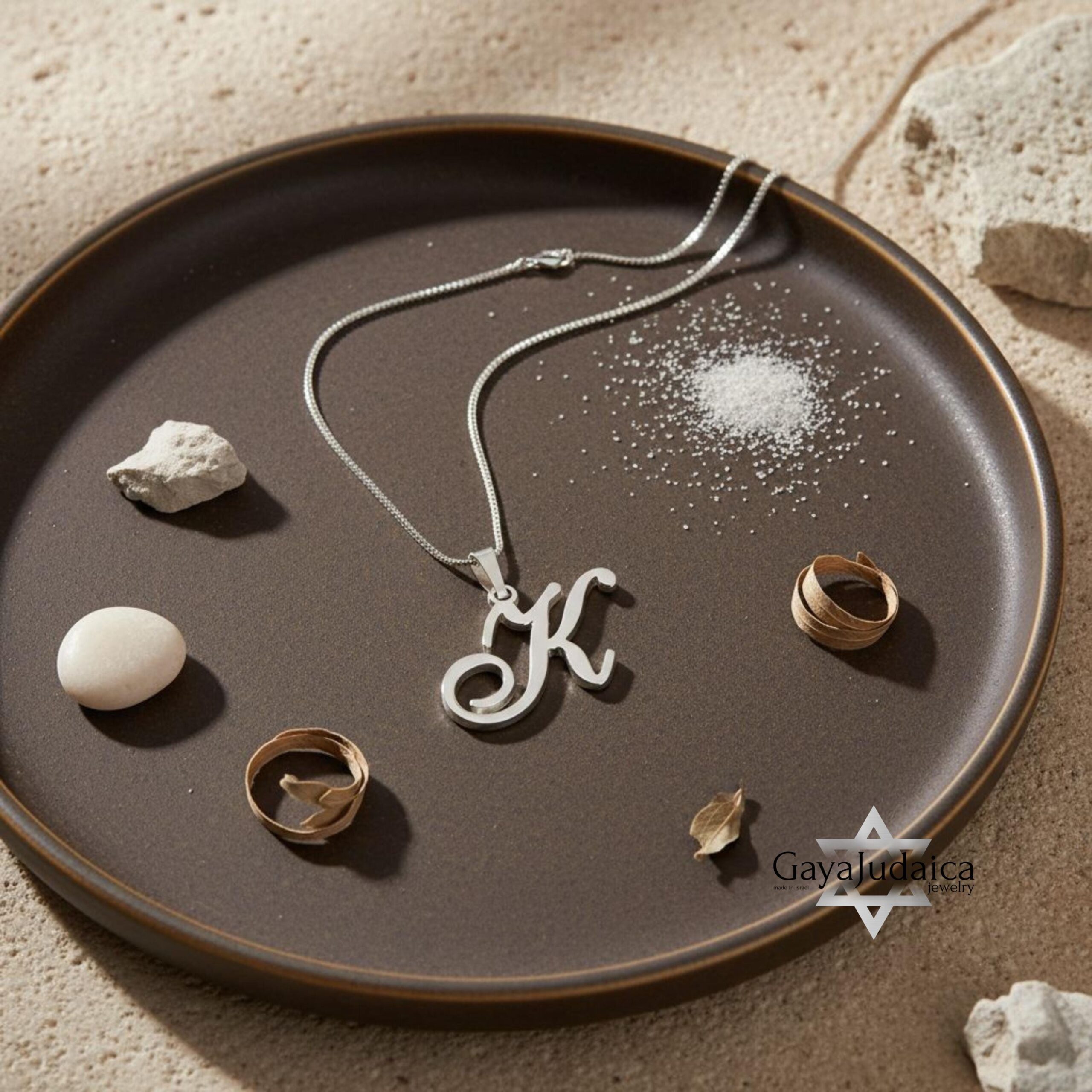Custom Letter Pendant Necklace — Initial Israeli Jewelry Custom Letter Pendant Necklace — Initial Israeli Jewelry